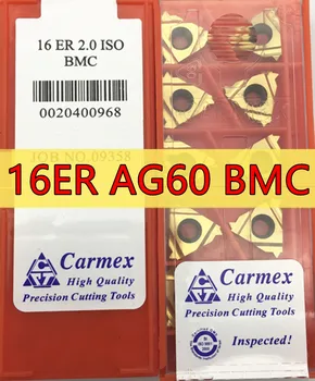 16ER AG60 BMC 10pcs/set Carmex CNC Notranji navoj Karbida vstavite Obdelave jekla Brezplačna dostava