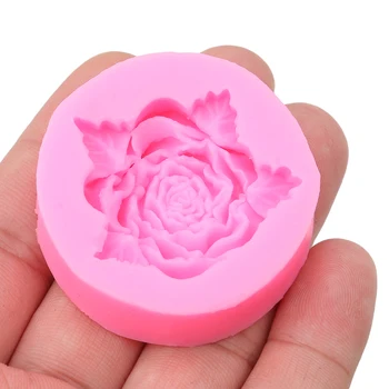 3D Rose Cvet Silikonsko Plesni Fondat Darilo Okrasitev Čokoladni Piškotek Polimerne Gline Smolo Peko Plesni Roza