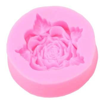 3D Rose Cvet Silikonsko Plesni Fondat Darilo Okrasitev Čokoladni Piškotek Polimerne Gline Smolo Peko Plesni Roza