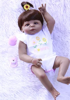 NPK črne lutke, ki so prerojeni 57 CM Pravi za Celotno Telo, silikonski Dekle Prerojeni baby Doll Kopel Igrača Veren Novorojenih dojenčkov Bonecas Bebe lutke