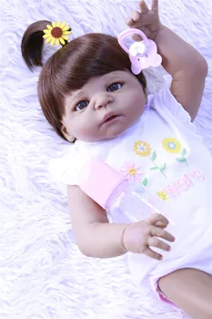NPK črne lutke, ki so prerojeni 57 CM Pravi za Celotno Telo, silikonski Dekle Prerojeni baby Doll Kopel Igrača Veren Novorojenih dojenčkov Bonecas Bebe lutke