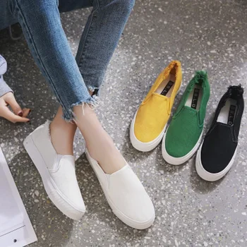 Ženske ravno priložnostne platno čevlji 2019 spomladi in jeseni nove divje študentov leni leni čevlji dame lase čevlji