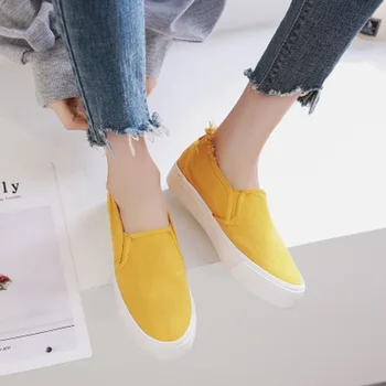 Ženske ravno priložnostne platno čevlji 2019 spomladi in jeseni nove divje študentov leni leni čevlji dame lase čevlji