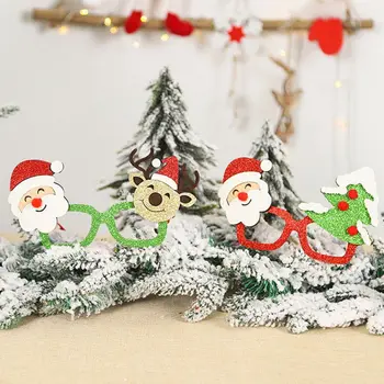 Risanka Glittery Dekorativni Božič Očala Okvir Novost Božični Kostum Okraski Foto Rekviziti Darila Za Otroke In