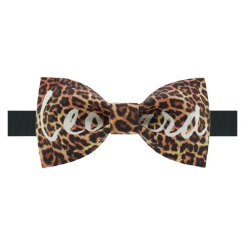 Brezplačna dostava 2019 nova moda za moške moški Original ročno tiskane lok kravato banket stranka nevesta obleko poročno Leopard divjina