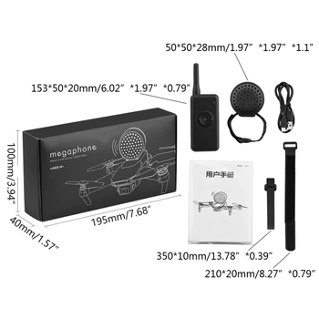 Univerzalni Brezžični Zvočnik Daljinski upravljalnik Glasno Brnenje Megafon za Drone Dodatki USB Polnjenje Rezervni Deli