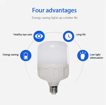 LED Inteligentni Žarnica Gospodinjski E27 za Varčevanje z Energijo v Sili Baterije Lahka Svetilka Super Svetla Varčevanja z Energijo, ki Visi Sponke Svetlobe