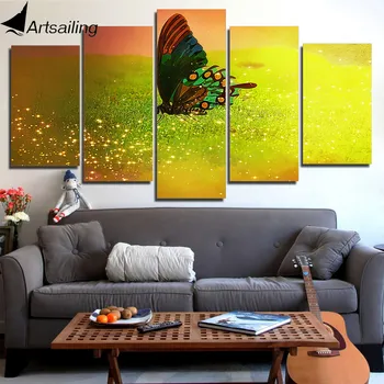 ArtSailing 5 plošči wall art na platno Beautiful Butterfly Modularni veliko platno wall art tisk 2018 nove dropshipping NY-7689C