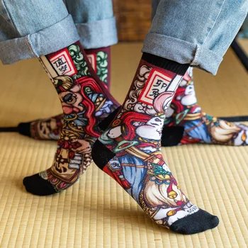 Moške nogavice kul osebnost Kitajski veter Nebesno cev moda nevtralno nogavice 3D tiskanih ulica Harajuku nekaj nogavice