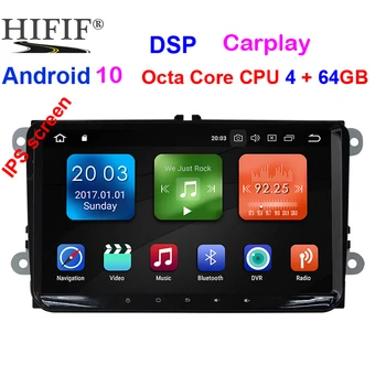 Jedro Octa 4G+64 G HD IPS 2 din android 10.0 avto dvd-ju za vw passat b5 b6 golf 5 6 tiguan polo skoda octavia hiter avto radio predvajalnik