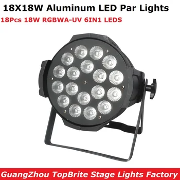Aluminij Zlitine LED Par 18X18W RGBWA-UV 6IN1 LED Par Lahko Par LED Reflektorji Dj Razsvetljava Projektor Fazi Pranje Učinek Brezplačna Dostava
