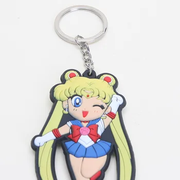 5pcs/set Kawaii Anime Risanke Sailor Moon Mars Merkur Jupiter, Venera PVC Two-sided (obojestransko Slika Keychains Obeski Igrače