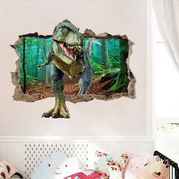 3D Zdrobljen Steno Dinozaver Stenske Nalepke Spalnica, Dnevna Soba, otroška Soba, Varstvo Okolja Premično Dekorativno Slikarstvo
