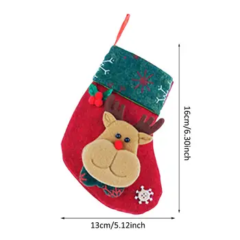 12PCS Božične Nogavice Trajno Vrečko za Večkratno uporabo Obesek Ornament Dekor Za Vsebujejo Bonboni Čokoladni Piškotki Sladice Darilne Kartice