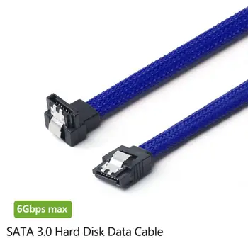 50 CM SATA 3.0 III SATA3 7pin Podatkovni Kabel pravim Kotom 6Gb/s SSD Kablov HDD Trdi Disk Data Kabel z Najlon Sleeved