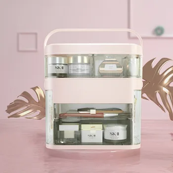 Kozmetični Torbe & Primerih Lahko z LED Ogledalo Pregleden Kozmetični Pripomočki Ličila Škatla za Shranjevanje prinaša dobička Nepremočljiva Beauty Box Primeru