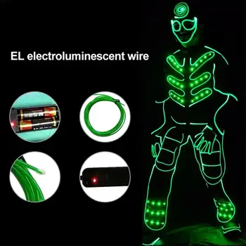 Prenosna Led svetilka Niz Neon Stranka Luči Niz EL Žice Kit 3m 3V Baterijo Polje Pack Set Za Stranke Halloween DIY Dekoracijo