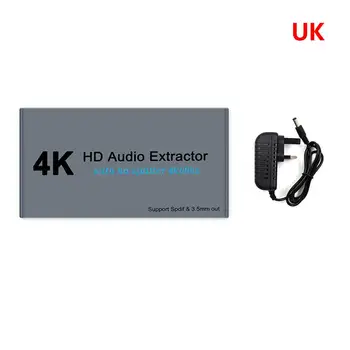 US/UK 4K Splitter Eno V Dveh od AUX Extractor V 3,5 mm Stereo Adapter Pretvornik za Polno HsD TV Monitorji, Projektorji Sat