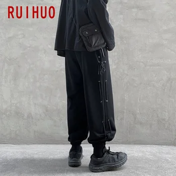 RUIHUO Gleženj-Dolžina Črne Hlače Moški Japonski Ulične Moških Joggers Sweatpants Hlače, Moške Hlače Harajuku Hip Hop 3XL 2021