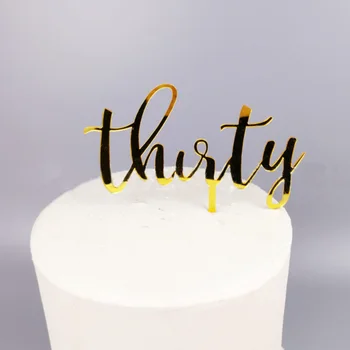 Akril Trideset Happy Birthday Cake Pokrivalo Številke 30 Akril Cupcake Pokrivalo Za Obletnico 30st Rojstni dan Torta Okraski
