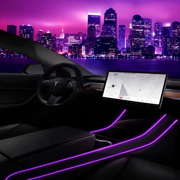 SPEEDPARK, Neon, Luči Za Tesla Model 3 Model Y Cevi Notranje RGB LED Trakovi Luči Multicolor sredinski konzoli Z App Krmilnik