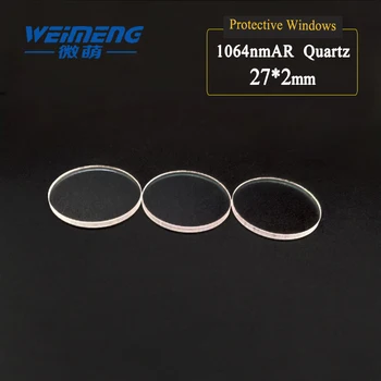 Weimeng Laserski zaščitni objektiv 27*2 mm 1064nm AR dvojni premaz krožne JGS1 quartz za lasersko rezanje, varjenje, graviranje stroj