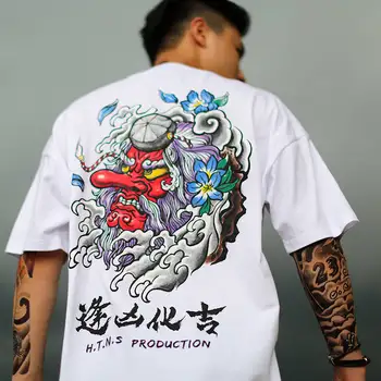 Harajuku Tshirt Ulične Priložnostne Kratek Rokav Poletje Vrhovi 2020 Hip Hop Majica s kratkimi rokavi Moški Japonska Natisni T-shirt Hip Hop Natisne Majica s kratkimi rokavi