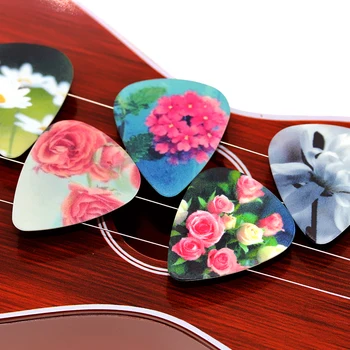SOACH 50PCS 0.46 mm kitaro izbirčen dve strani kramp Cvetje izbirčen uhani Mix kitaro izbirčen kitara veslo Kitare Dodatki ukulele