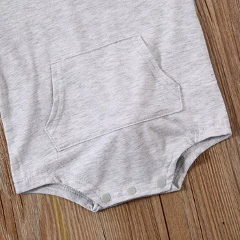 Baby Jumpsuit 1. Velikonočni Malčke Baby Girl Boy Zajec Zajček Hooded Kratek Sleeve Solid Playsuit Oblačila