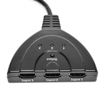 Mini 3 Vrata HDMI Splitter Kabel 1.4 b 4K*2K 1080P Preklopnik HDMI Stikalo 3 v 1, iz Port Hub za HDTV, Xbox, PS3, PS4