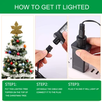 LED Božično Razsvetljavo Zvezda Oblike Drevo Top Projektor Svetlobe Vrhunsko Pet Opozoril Star Božič Projekcija Lučka Božični Luči