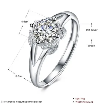 UFOORO Klasičnih cvet design 2017 novo 925 sterling srebrni prstan za ženske visoke kakovosti srebrni prstan princesa darilo POVRŠINSKE-R0052
