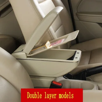 Osrednji armrest VELIK PROSTOR+LUKSUZNI+USB armrest škatla za Shranjevanje s skodelico imetnika LED USB Primerni za Chevrolet Jadro 3-2017
