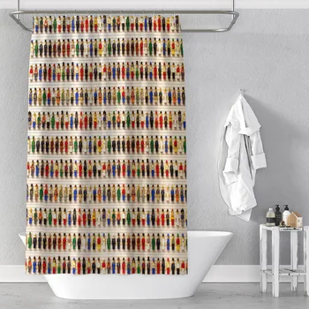 Opeke mozaik tiskanje kopalnica tuš zavesa kopalnica particijo zavese prihaja s trnkov na voljo v več velikostih