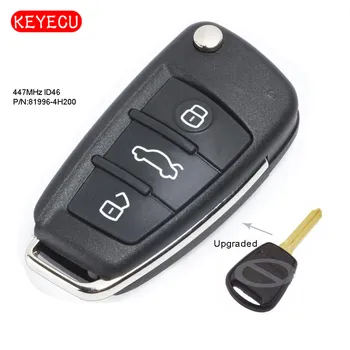 Keyecu Nadgrajeno Zložljiva Daljinski Ključ Fob 447MHz ID46 za Kia & Hyundai P/N: 81996-4H200