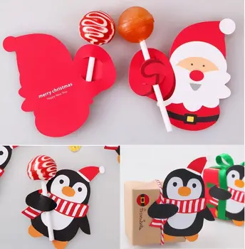 2018 Najnovejše Vroče 50pcs Božič Božič Santa Claus Pingvin DIY Lollipop lepite Papirja Stranka Dekor