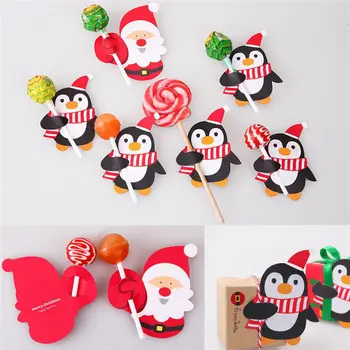 2018 Najnovejše Vroče 50pcs Božič Božič Santa Claus Pingvin DIY Lollipop lepite Papirja Stranka Dekor