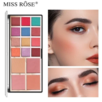 MISS ROSE 16 Barvna Paleta Trajne Nepremočljiva Senčila Blush Paleta Obraz Ličila Oligonukleotidov