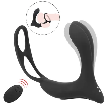 IKOKY Silikonski Moški Prostate Masaža Vibrator Analni Čep Stimulator Prostate Butt Plug Sex Igrača Za Moške Zamudo Izliv