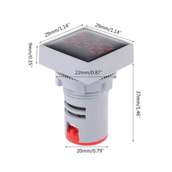 Kvadratni AC Voltmeter 20-500V Volt Meter Plošča LED Digitalni Napetost Lučka 22 mm G8TB