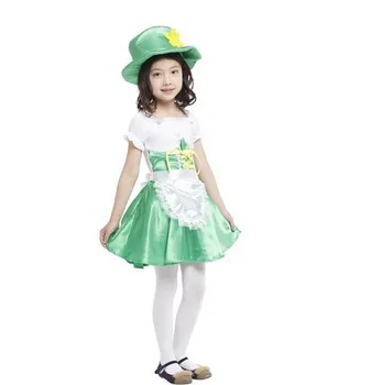 Brezplačna dostava ,Saint Patrick ' s Day Childred cosplay stranka zeleni Škrat princesa obleko kostume