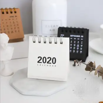 2020 Novo Leto Preprost Mini Namizni Koledar Ustvarjalno Mizo Navpično Kraft papir, Kraft Papir Multi-funkcijo Škatla za Shranjevanje Časovni Načrt za Urnike
