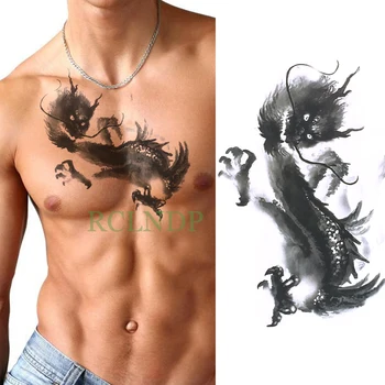 Nepremočljiva Začasni Tattoo Zmaj živali tatto flash tattoo ponaredek tetovaže, velika velikost body art za dekle ženske moški
