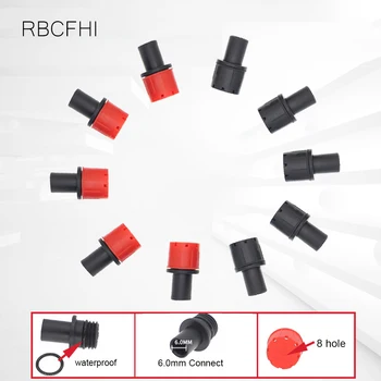 RBCFHl 20-50PCS 6 mm Nastavljiva Dripper luknjo navojni priključek Mikro Kapljično Namakanje, Zalivanje Anti-zamašitev Oddajnik