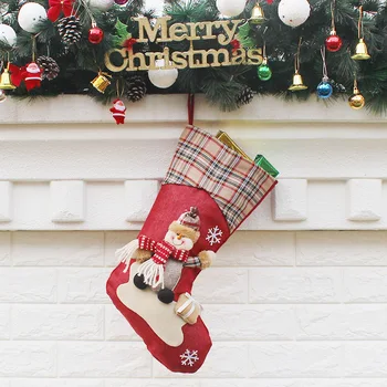 Božični okraski Novo Leto, darila Santa Claus snežaka nogavice Božična nogavica darilo vrečko