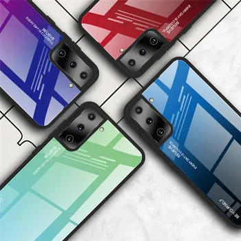 Luksuzni Primeru Telefon Za Samsung S21 Plus S21 Ultra Težko Gradient Stekla Nazaj Kritje Za Samsung Galaxy S21 Ultra 5G Primeru Zaščitnik