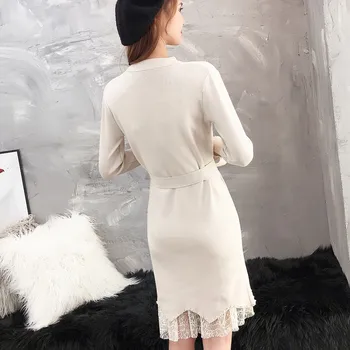 9817 sprejme 2018 korejska različica jeseni nove ženske čipke obleko 75