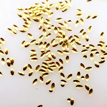 500Pcs/Veliko Zlato, Srebro Ovalne Kovice Žeblji, Kovine, Zlitine Nail Art Okraski 3D DIY Nalepke za Nohte/Čare