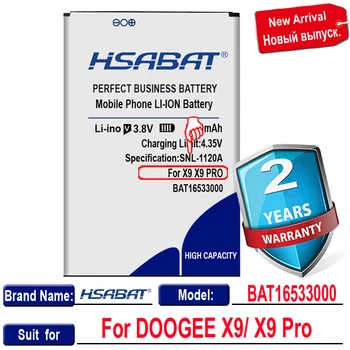 HSABAT 3650mAh BAT16533000 Baterija za DOOGEE X9 5.5 palčni X9Pro X9 Pro
