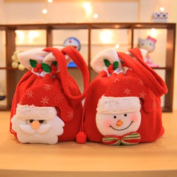 Božično darilo vrečko ročni flannelettes otrok dar, sladkor vrečke Santa Claus snežaka jelenov 2020 Novo Leto predmeti